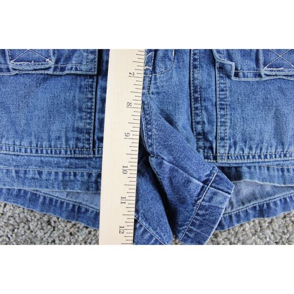 Old Navy Denim Shorts Womens 6 Blue Mid Rise Flap Pocket 90s - 3 inch inseam - Picture 4 of 7